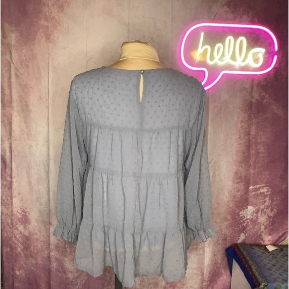 Textured long sleeve blouse -S - Picture 2 of 3